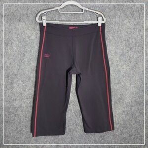 HH Helley Hansen Women Leggings L Training Cropped Gray Mid Rise‎ Athleisure Gym